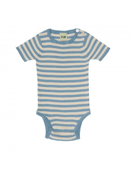 Baby Rib Body, cloudy blue/ecru